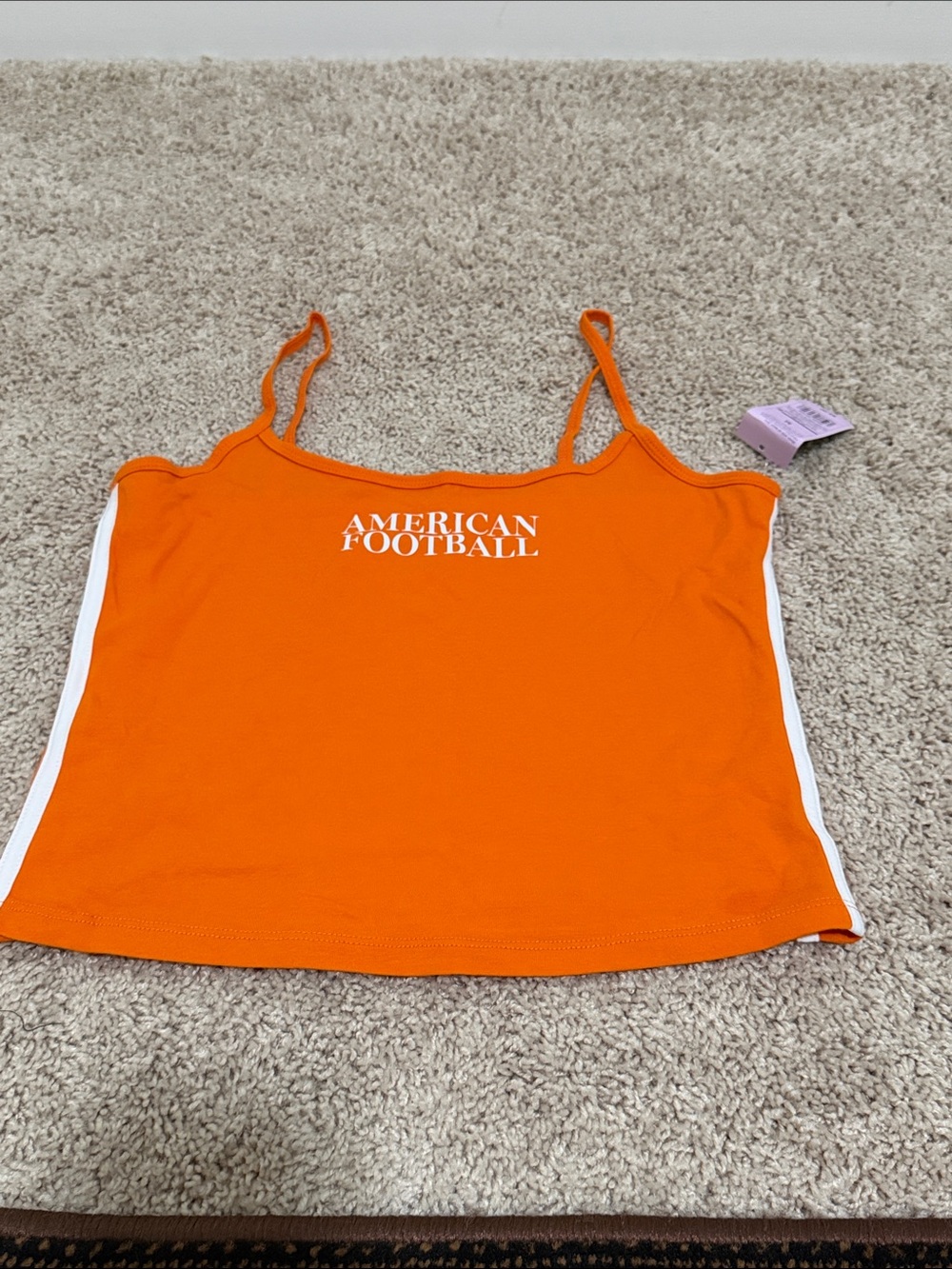 wild fable Orange 'AMERICAN FOOTBALL' Spaghetti Strap Tank